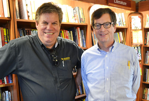 Howard Owens (left) and Dan Kennedy at Present Tense Books